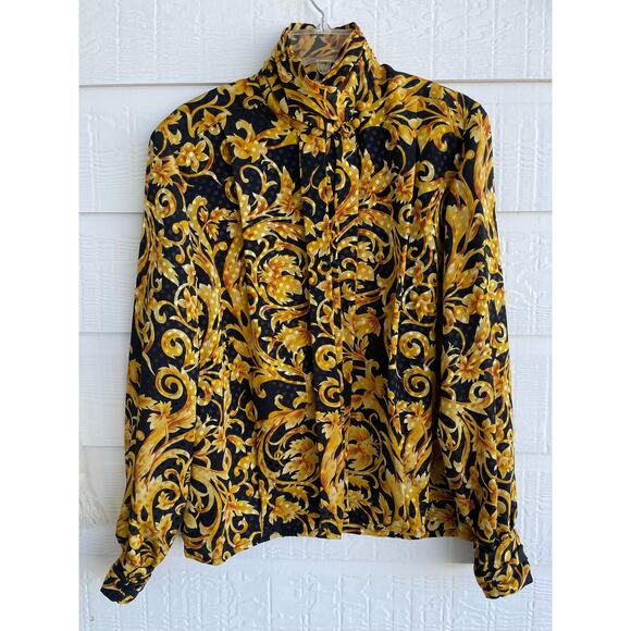 Vintage E.J. Harper 100% polyester Floral Dot Long sleeve 8 - Picture 1 of 8